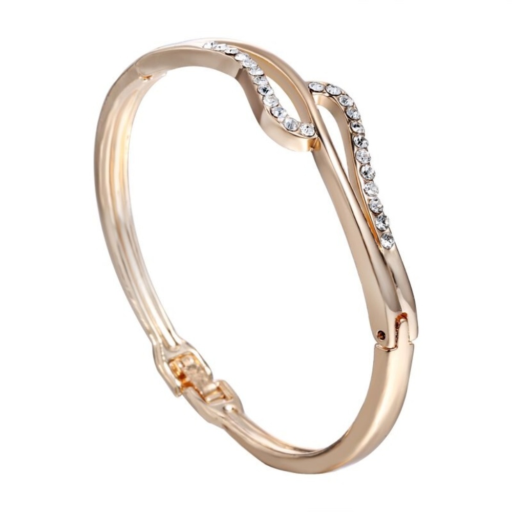 Gold Diamante Wave Bracelet